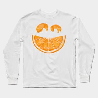 Chaotic Orange Slice Smile Face Long Sleeve T-Shirt